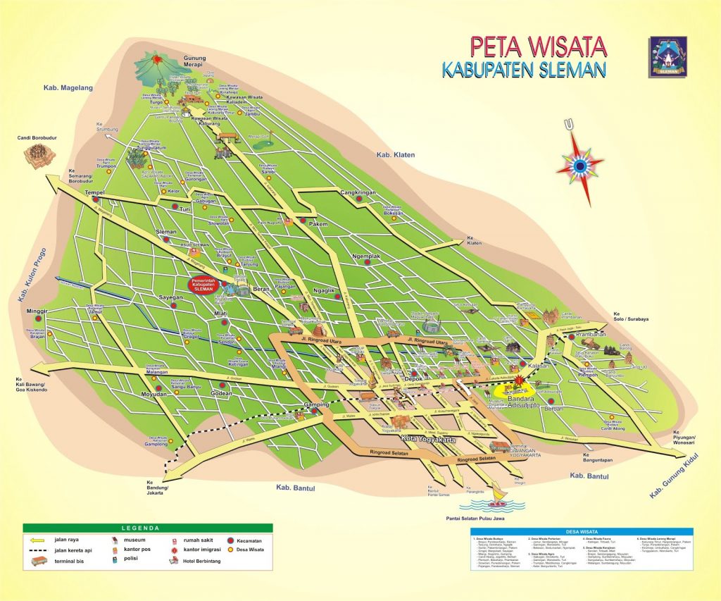 Peta Wisata Kabupaten Sleman Yogyakarta